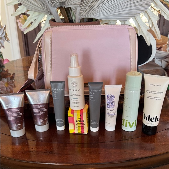 Living Proof Handbags - Cosmetic Bag & 9 Travel Products